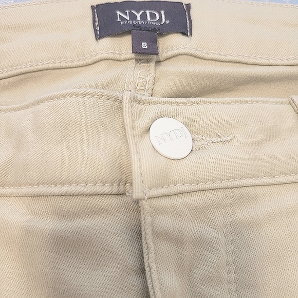 NYDJ Tummy Control 5-Pocket Lift Tuck Wide Leg High Rise Raw Hem Capri Jeans - Picture 6 of 11